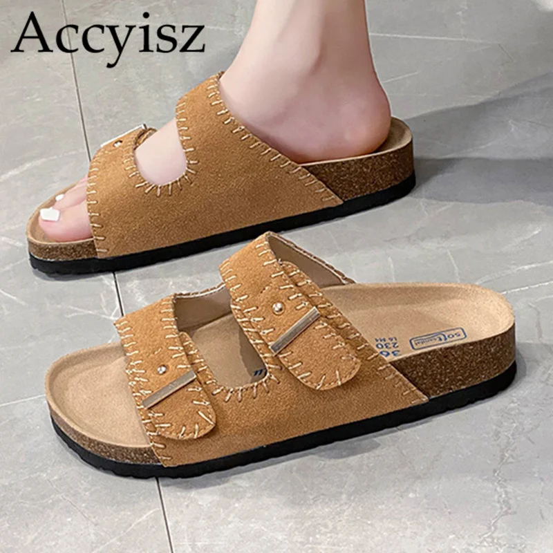 Summer Women Open Toe Suede Flat Slippers Thick Sole Non-slip Outdoor Casual Shoes Solid Color Lazy Sandals Comfort Beach Shoes
Summer Women Open Toe Suede Flat Slippers Thick Sole Non-slip Outdoor Casual Shoes Solid Color Lazy Sandals Comfort Beach Shoes
