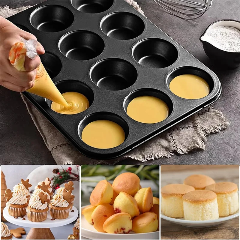 Muffin Tray Carbon Steel Muffin Tray Muffin Baking Mould Pack Of 2 For 12 Muffins, Non-Stick Coated Muffin Tray
Muffin Tray Carbon Steel Muffin Tray Muffin Baking Mould Pack Of 2 For 12 Muffins, Non-Stick Coated Muffin Tray