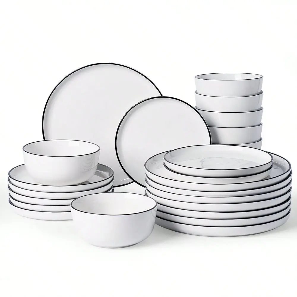 24Piece Plates And Bowls Sets, Porcelain Dinnerware Sets For 8 Chip And ch Resistant, Microwave And Dishwasher Friendly, W
24Piece Plates And Bowls Sets, Porcelain Dinnerware Sets For 8 Chip And ch Resistant, Microwave And Dishwasher Friendly, W