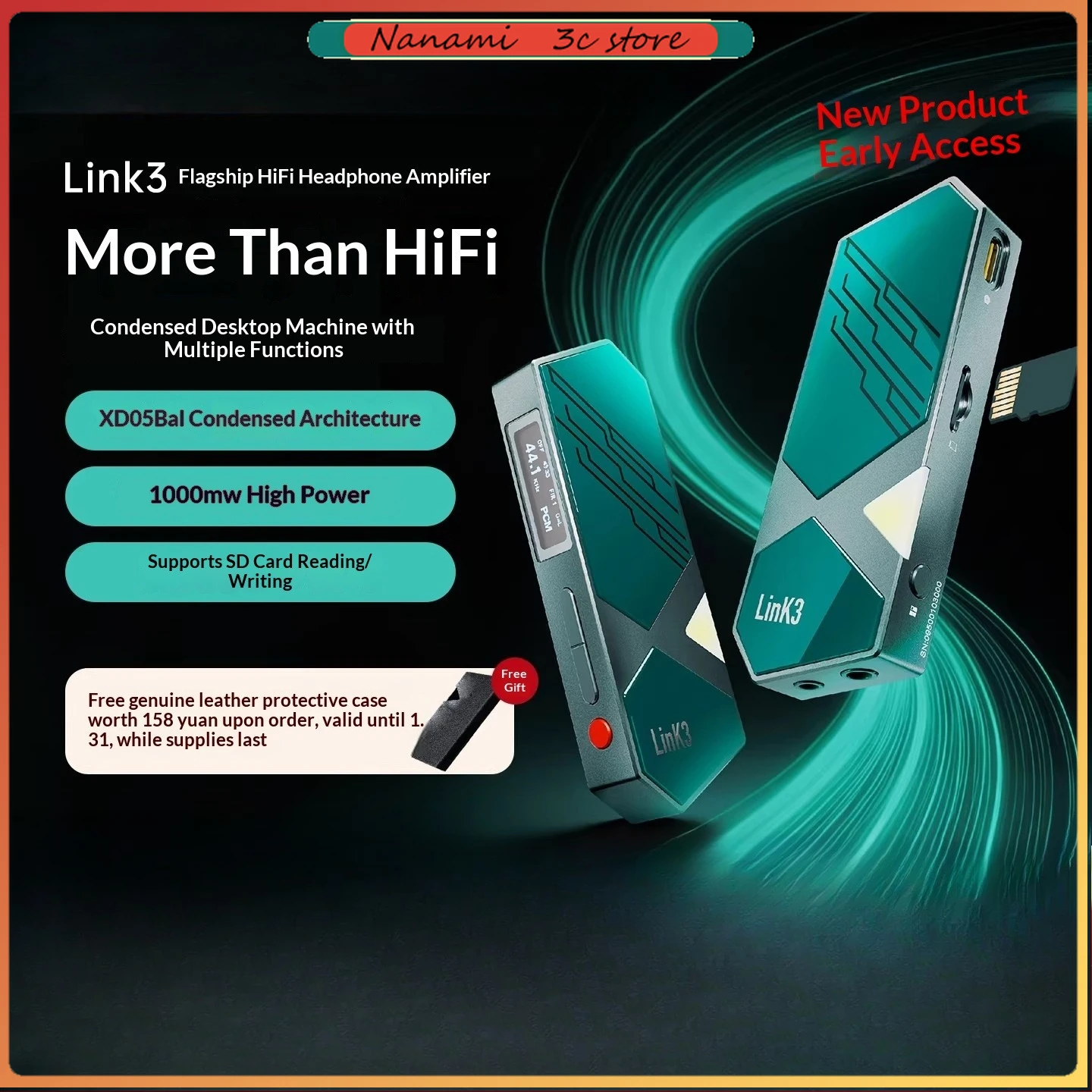 New xDuoo Link3 DAC/Amplifier All-in-One 1000mW High-Power Portable Decoder HD Digital Mobile USB DAC Gifts
New xDuoo Link3 DAC/Amplifier All-in-One 1000mW High-Power Portable Decoder HD Digital Mobile USB DAC Gifts