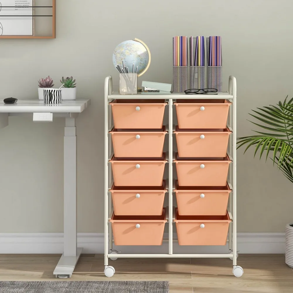 10-Drawer Storage Cart Utility Rolling Trolley Kitchen Organizer Skin Pink
10-Drawer Storage Cart Utility Rolling Trolley Kitchen Organizer Skin Pink