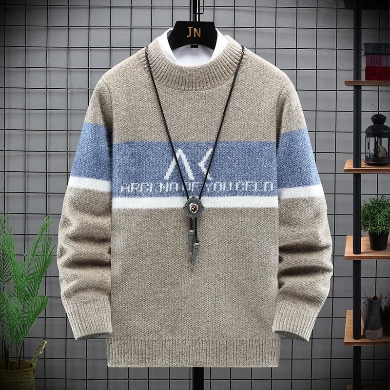 Мужской модный повседневный свитер свободного кроя с высоким воротником и длинными рукавами для подростков, осень-зима
Мужской модный повседневный свитер свободного кроя с высоким воротником и длинными рукавами для подростков, осень-зима