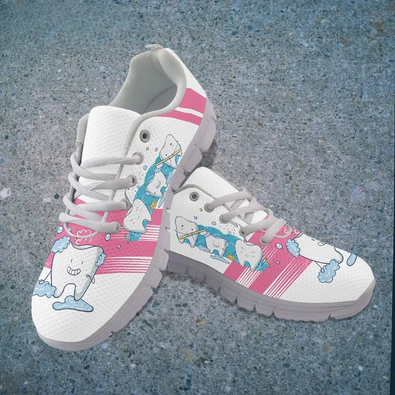 Women's Sneakers Cute Cartoon Tooth Pattern Casual Tennis Shoes Round Toe Lace Up Dentist Running Sports Shoes Flats New
Women's Sneakers Cute Cartoon Tooth Pattern Casual Tennis Shoes Round Toe Lace Up Dentist Running Sports Shoes Flats New