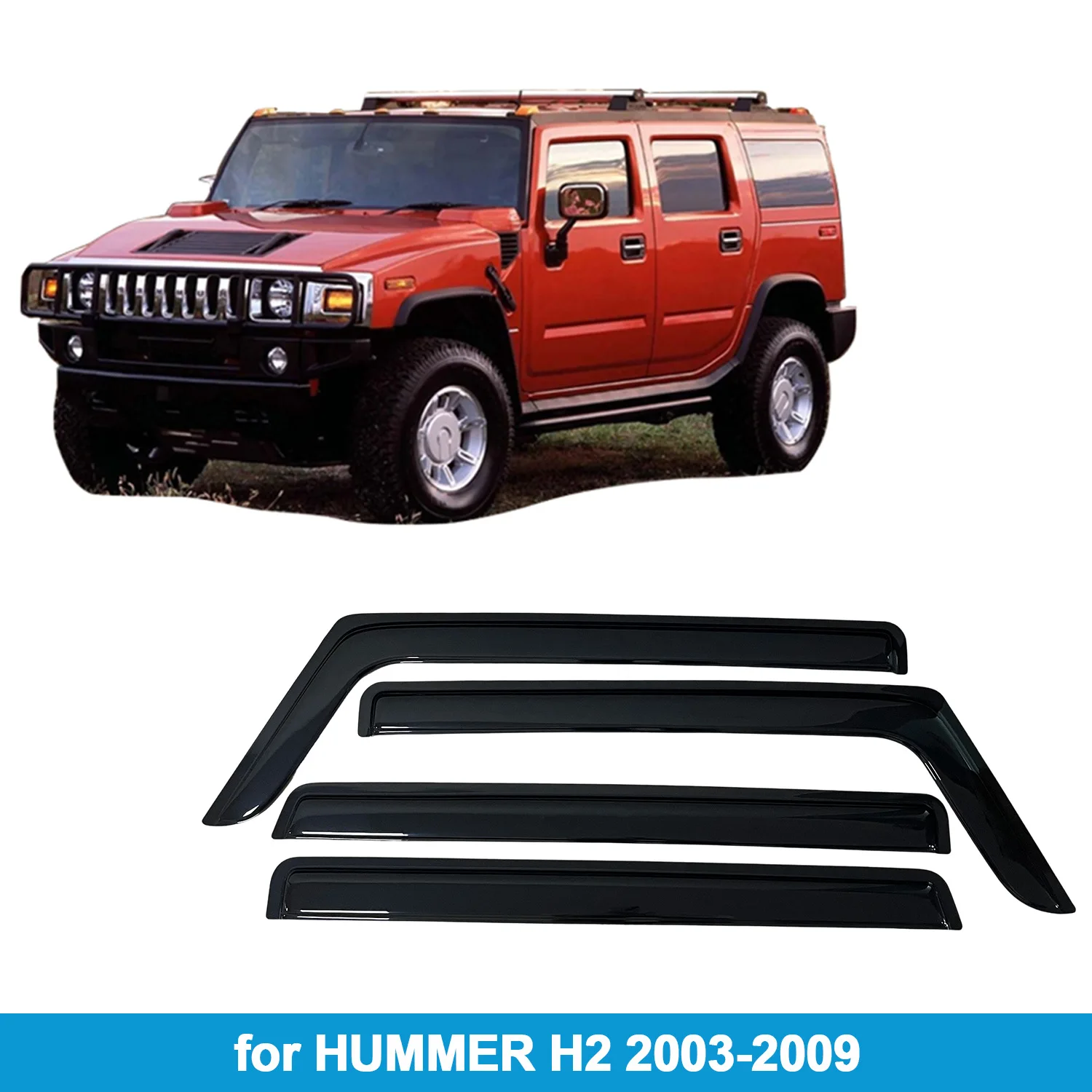 Rain Guards Window Visor for Hummer H2 2003-2009 Wind Deflectors Door Visor Vent Shades Side Window Visor
Rain Guards Window Visor for Hummer H2 2003-2009 Wind Deflectors Door Visor Vent Shades Side Window Visor