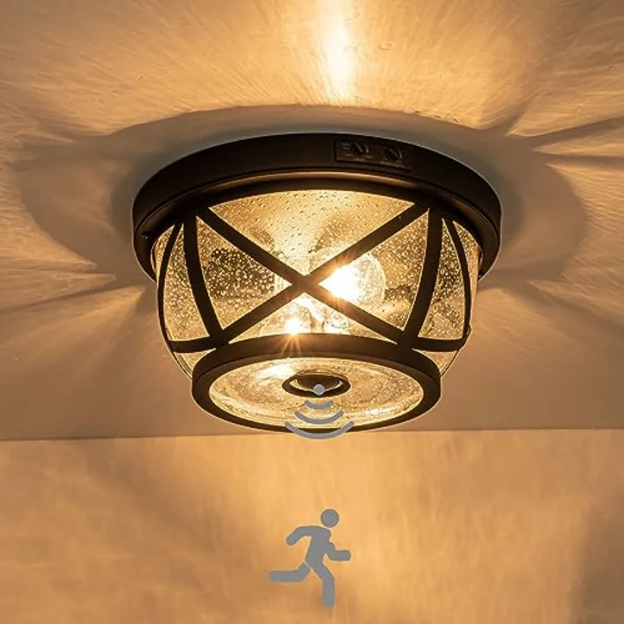 Motion Sensor Ceiling Light Fixture Outdoor Flush Mount Manual Dusk to Dawn Matte Black Waterproof Indoor Ceiling Light Fixture
Motion Sensor Ceiling Light Fixture Outdoor Flush Mount Manual Dusk to Dawn Matte Black Waterproof Indoor Ceiling Light Fixture