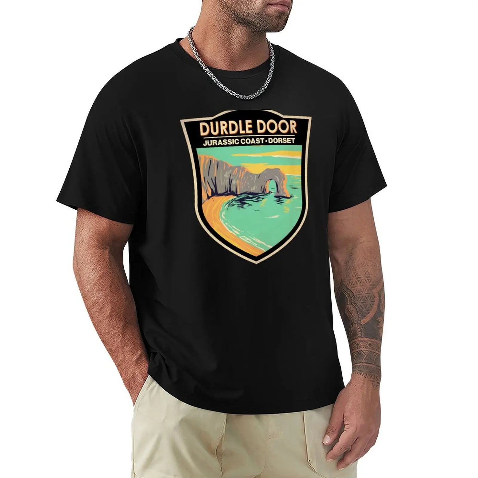 Durdle Door On Jurassic Coast In Dorset England Badge T-Shirt Basic Comfort Fit T-Shirt for Men
Durdle Door On Jurassic Coast In Dorset England Badge T-Shirt Basic Comfort Fit T-Shirt for Men