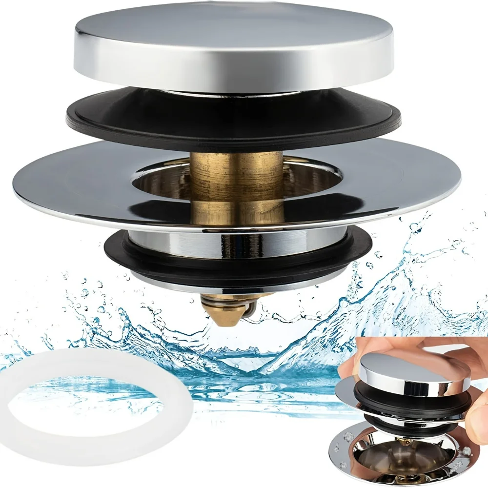 Universal Tip Toe Bath Drain Stopper, Bathtub Drain Stopper, Replaces Lift And Turn, Tip-Toe And Trip Lever Drains, EZ Installat
Universal Tip Toe Bath Drain Stopper, Bathtub Drain Stopper, Replaces Lift And Turn, Tip-Toe And Trip Lever Drains, EZ Installat