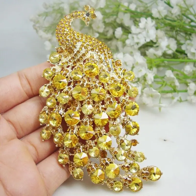 Brown 4.33" Vintage Peacock Bird Pendnat Woman's Brooch Pin Rhinestone Crystal
Brown 4.33" Vintage Peacock Bird Pendnat Woman's Brooch Pin Rhinestone Crystal