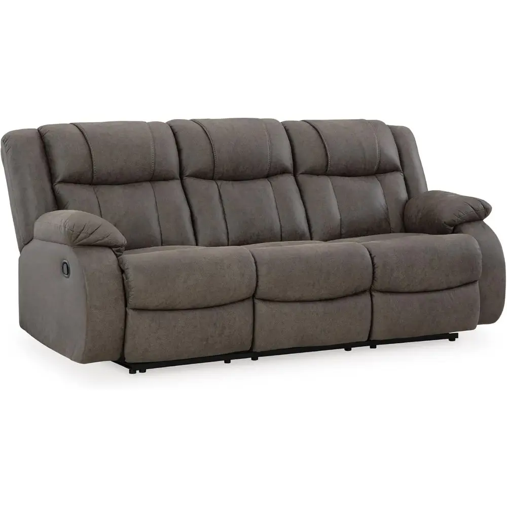 Contemporary Leather Manual Recliner Sofa, Gray
Contemporary Leather Manual Recliner Sofa, Gray