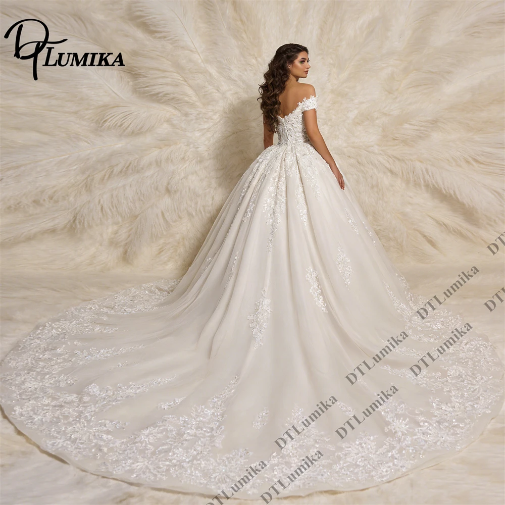 Cathedral Train Lace Ball Gown Wedding Dress 3D Floral Off-the-Shoulder Grand Castle Bride Dress Royal Customized
Cathedral Train Lace Ball Gown Wedding Dress 3D Floral Off-the-Shoulder Grand Castle Bride Dress Royal Customized