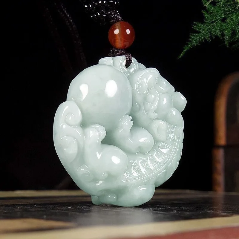 New Jadeite Pixiu Pendant, Lucky Upon Request, Piqiu Jade Pendant, Jade Pendant Necklace, Men's and Women's Pendant.
New Jadeite Pixiu Pendant, Lucky Upon Request, Piqiu Jade Pendant, Jade Pendant Necklace, Men's and Women's Pendant.