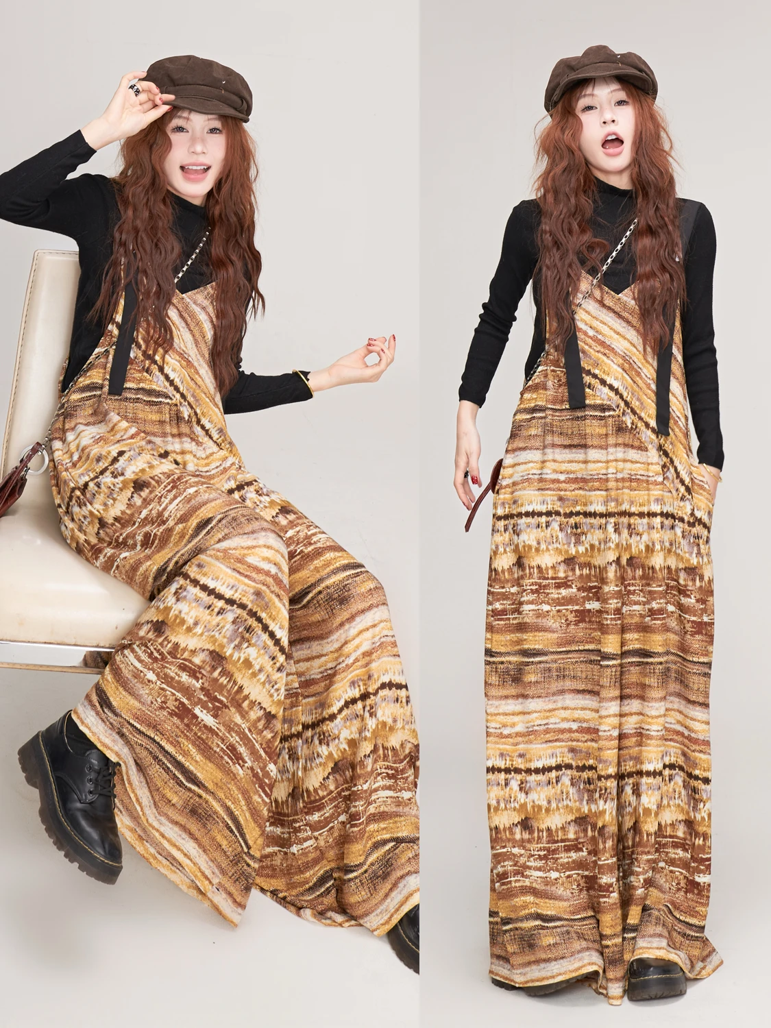 Original MZ Artistic adient V-Ne Strap Onesie Women's Spring Summer Desert Sunset Wide Leg Pants High Waist Long Trousers
Original MZ Artistic adient V-Ne Strap Onesie Women's Spring Summer Desert Sunset Wide Leg Pants High Waist Long Trousers