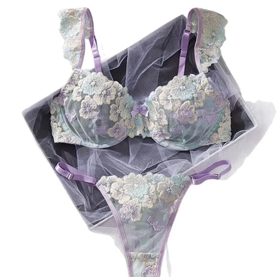 Sexy Floral Embroidery Hollow Out Thin Cup Bra For Women Lady Female Outfit Hot Caliente Underwear Clothes Sexy Erotic Suits Set
Sexy Floral Embroidery Hollow Out Thin Cup Bra For Women Lady Female Outfit Hot Caliente Underwear Clothes Sexy Erotic Suits Set