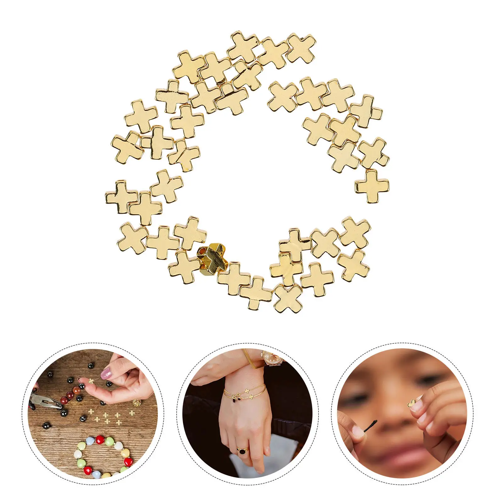 40 шт. позолоченных бусин-разделителей в форме креста (18K), материалы для рукоделия и изготовления ювелирных изделий, роскошная отделка для ожерелий, браслетов, аксессуаров ручной работы
40 шт. позолоченных бусин-разделителей в форме креста (18K), материалы для рукоделия и изготовления ювелирных изделий, роскошная отделка для ожерелий, браслетов, аксессуаров ручной работы