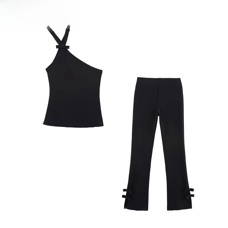 ZBZR Spring New Women's Faion Asymmetric Elastic Knot Decorated Slim Fit Top And Long Pants Set Polyester Fiber
ZBZR Spring New Women's Faion Asymmetric Elastic Knot Decorated Slim Fit Top And Long Pants Set Polyester Fiber