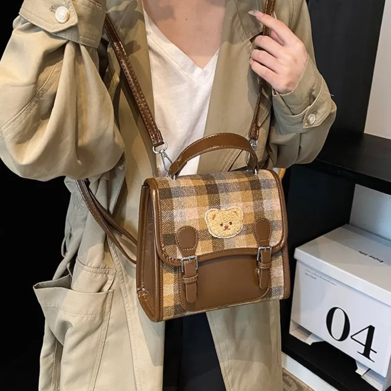 JIAERDI Sweet Cute Bear Backpack Women Vintage Plaid Student Backpack Ladies Exquisite Compact Small Handbag Mochilas Mujer 2025
JIAERDI Sweet Cute Bear Backpack Women Vintage Plaid Student Backpack Ladies Exquisite Compact Small Handbag Mochilas Mujer 2025