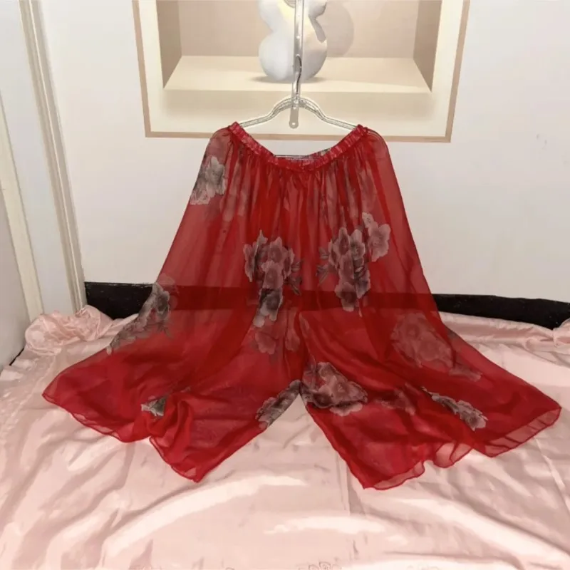 Unisex Silky Sexy Scarf Culotte Light Soft Transparent Elastic Waist Wide Leg Trousers Comfortable Floral Print Loose Home Pants
Unisex Silky Sexy Scarf Culotte Light Soft Transparent Elastic Waist Wide Leg Trousers Comfortable Floral Print Loose Home Pants