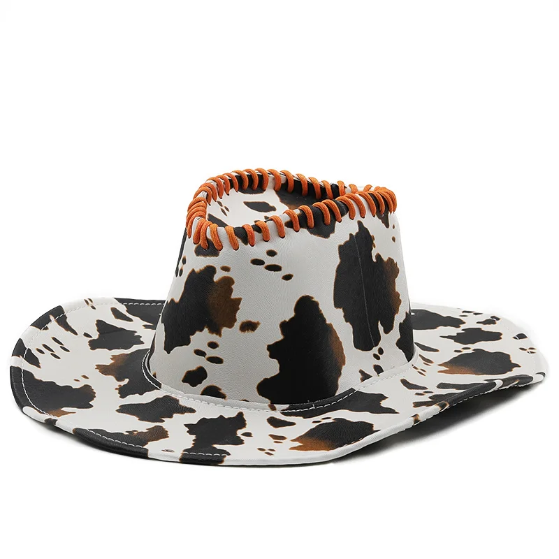 Hot Girl Fashion PU Leather Cow Dot Hat Panama Jazz Hat Western Cowboy Hat Lady Cute Retro Vacation Men Women Casual Cap
Hot Girl Fashion PU Leather Cow Dot Hat Panama Jazz Hat Western Cowboy Hat Lady Cute Retro Vacation Men Women Casual Cap