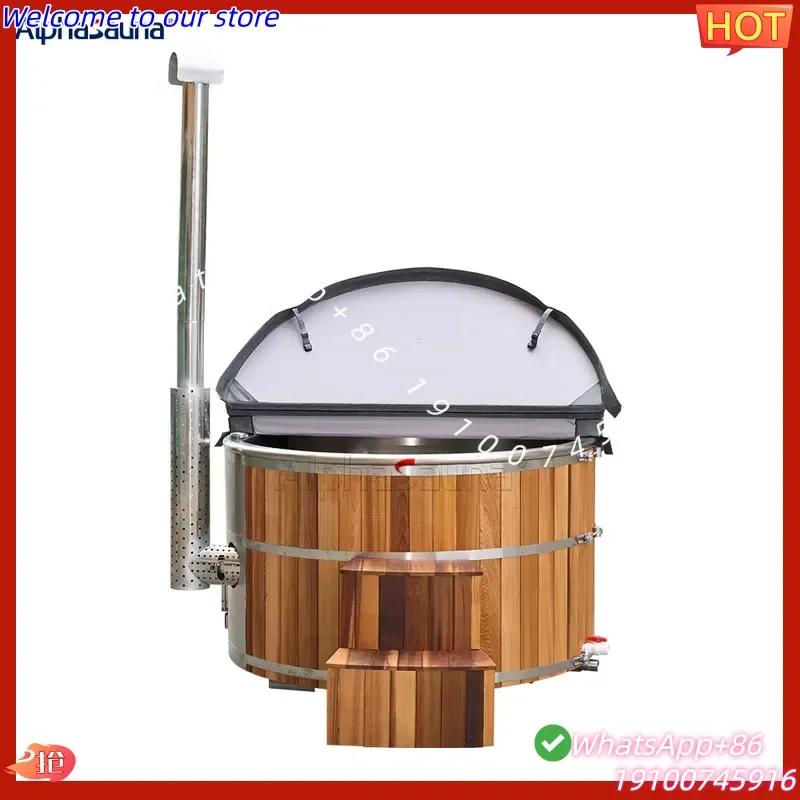 2026Hot Dual-system heated massage bathtub wooden bathtub outdoor hot tub freestanding for 4 people wood fired hot tub
2026Hot Dual-system heated massage bathtub wooden bathtub outdoor hot tub freestanding for 4 people wood fired hot tub
