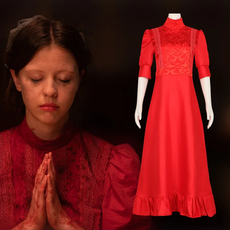 Horror Movie Pearl Cosplay Fantasia Costume Disguise Women Girls Red Dress Lady Halloween Carnival Party Role Play Vintage Dress
Horror Movie Pearl Cosplay Fantasia Costume Disguise Women Girls Red Dress Lady Halloween Carnival Party Role Play Vintage Dress
