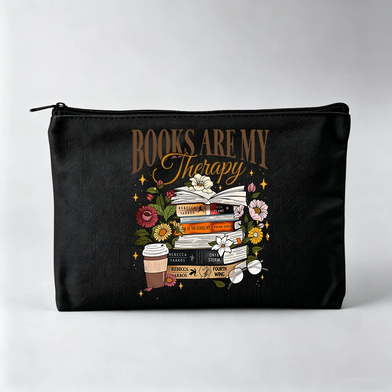 Women's Book and Flowers Graphic Makeup Bag with Typography Print, Zipper Cosmetic Pouch for Daily Use
Women's Book and Flowers Graphic Makeup Bag with Typography Print, Zipper Cosmetic Pouch for Daily Use