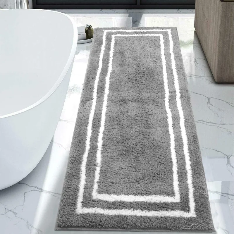 Runner Rug for Bathroom, 24x71 Modern Gray Long Bathroom Rug Non Slip Machine Washable
Runner Rug for Bathroom, 24x71 Modern Gray Long Bathroom Rug Non Slip Machine Washable