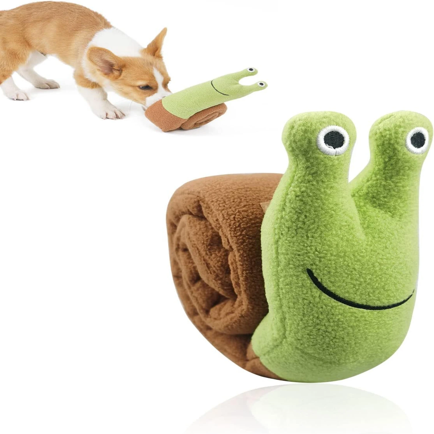 Cute and Entertaining Green Snail Shape Dog Toy with 3 Noisemakers - Interactive IQ Training Treat Dispenser Dog Puzzle Toy to R
Cute and Entertaining Green Snail Shape Dog Toy with 3 Noisemakers - Interactive IQ Training Treat Dispenser Dog Puzzle Toy to R
