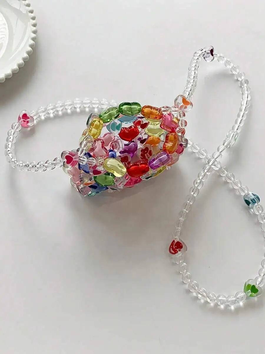 Clear Beaded Square Purse With Multicolor Heart Charms, Stylish Shoulder Bag For Festivals And Valentine’s Day
Clear Beaded Square Purse With Multicolor Heart Charms, Stylish Shoulder Bag For Festivals And Valentine’s Day