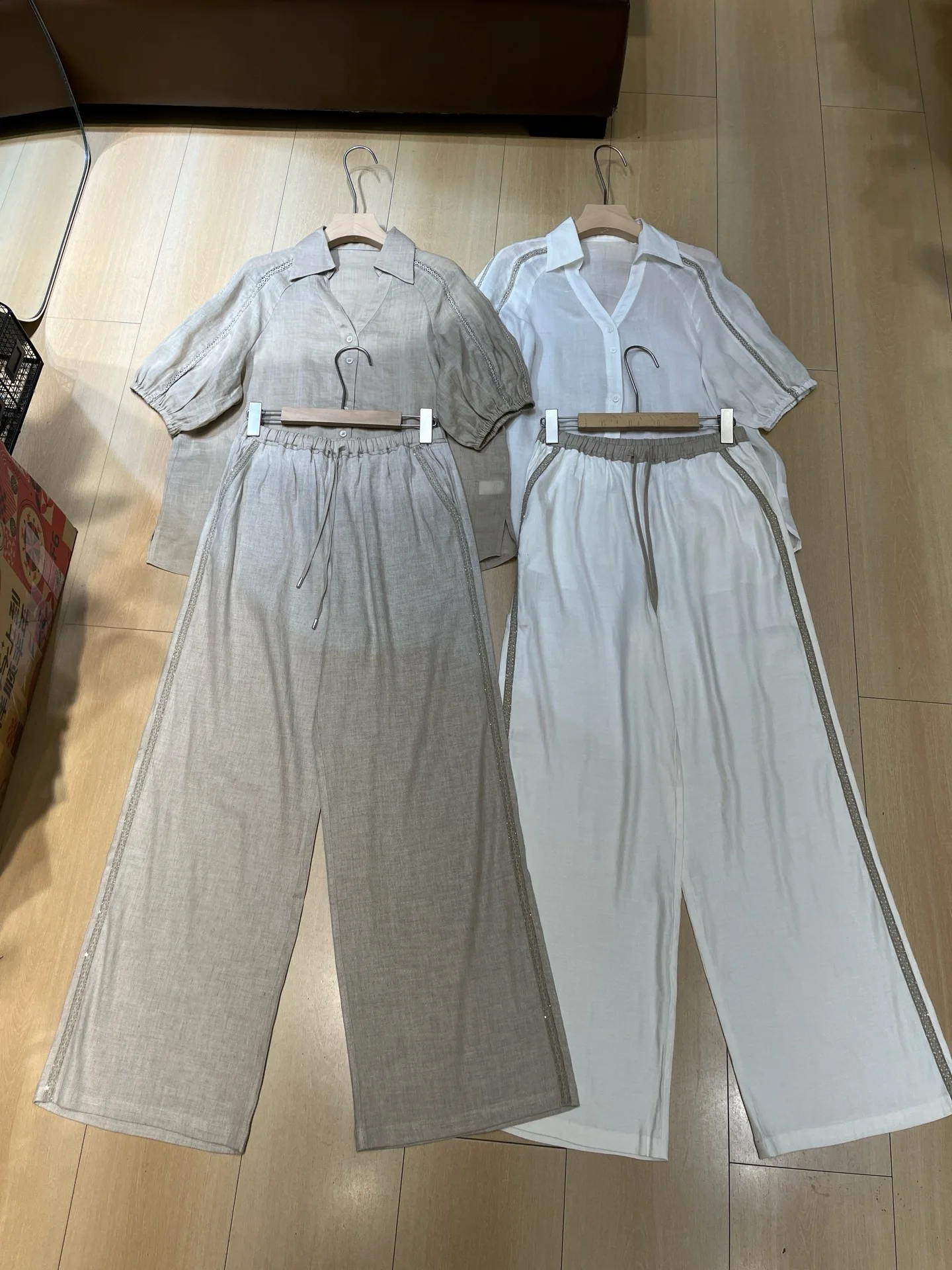 Ladies Breathable Linen Shirt Wide Leg Pants Two Piece Suit Elegant Daily Casual Outfit
Ladies Breathable Linen Shirt Wide Leg Pants Two Piece Suit Elegant Daily Casual Outfit