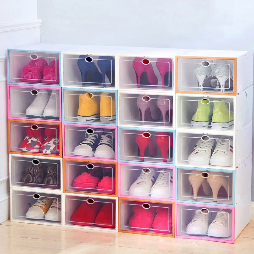 4pcs Stackable Flip Lid Shoe Boxes Plastic Storage Containers Space Saving Household Organization Solutions
4pcs Stackable Flip Lid Shoe Boxes Plastic Storage Containers Space Saving Household Organization Solutions