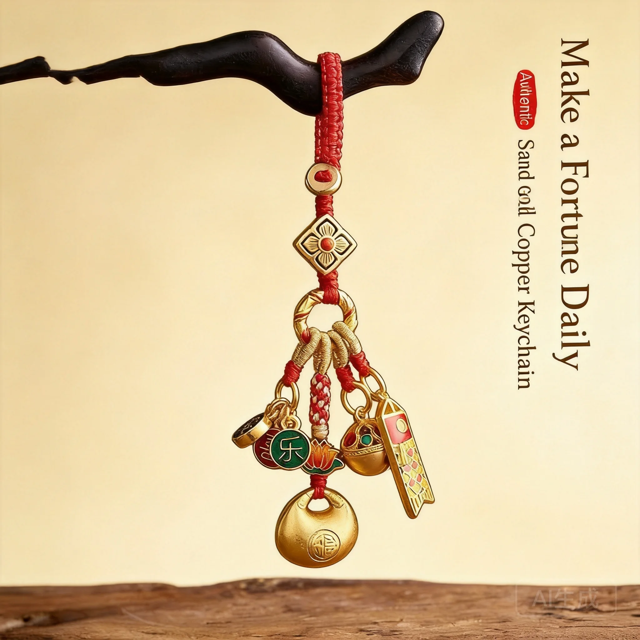 Chinese Style Vintage Gold Plated Copper Keychain Lucky Wealth Fortune Blessing Car Key Pendant Handwoven Red Rope Feng Shui Cha
Chinese Style Vintage Gold Plated Copper Keychain Lucky Wealth Fortune Blessing Car Key Pendant Handwoven Red Rope Feng Shui Cha