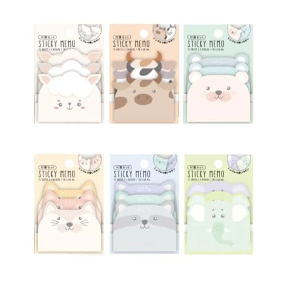 6 Packs Cute Animal Cartoon Sticky Notes Self-Stick Memo Pad Sets for Pet Lovers Women Girls
6 Packs Cute Animal Cartoon Sticky Notes Self-Stick Memo Pad Sets for Pet Lovers Women Girls