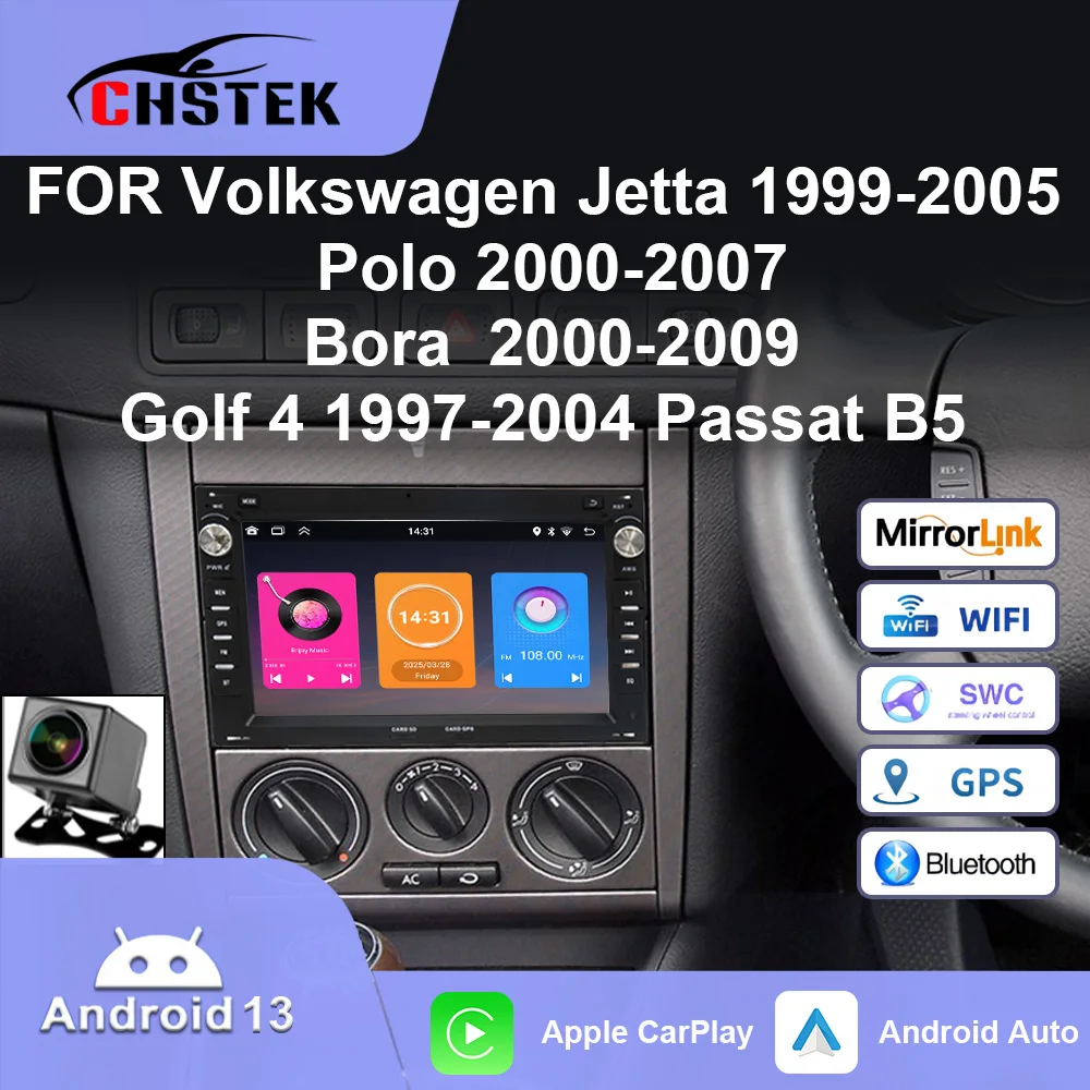 Carplay Android Auto WIFI FOR Volkswagen Jetta 1999-2005 Polo 2000-2007 Bora 2000-2009 Golf 4 1997-2004 Car Radio GPS 4G CHSTEK
Carplay Android Auto WIFI FOR Volkswagen Jetta 1999-2005 Polo 2000-2007 Bora 2000-2009 Golf 4 1997-2004 Car Radio GPS 4G CHSTEK