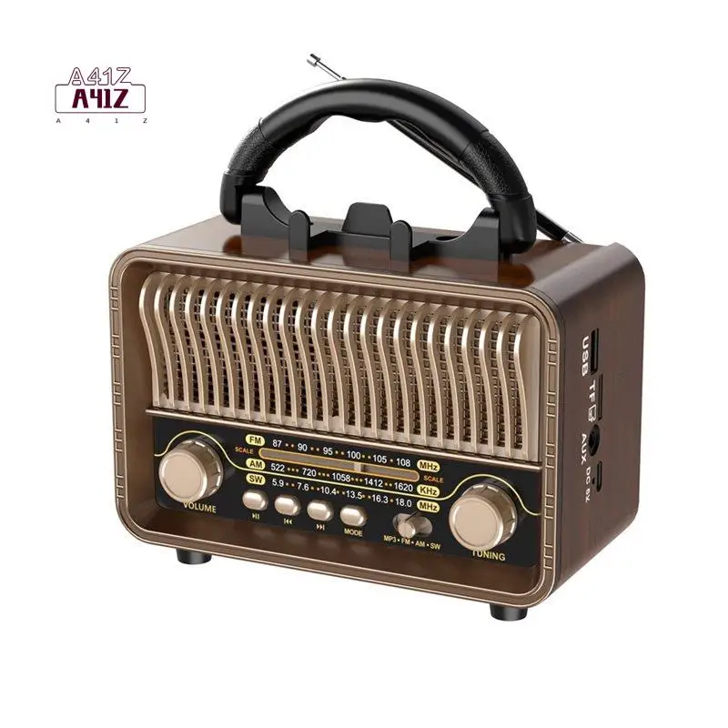 A41Z-Retro Wireless Radio Portable AM FM SW Speaker With USB Rechargeable Battery, Antenna, AUX And TF Card Playback
A41Z-Retro Wireless Radio Portable AM FM SW Speaker With USB Rechargeable Battery, Antenna, AUX And TF Card Playback