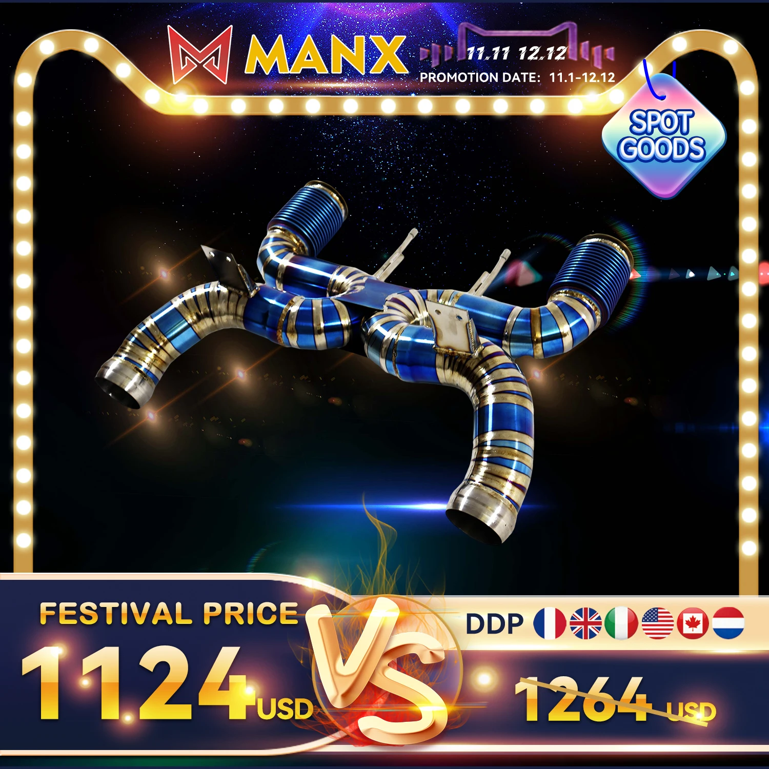 11.11 Выхлопная система MANX для McLaren 720S Ti Catback без клапанов Поддержка настройки Высокая точность
11.11 Выхлопная система MANX для McLaren 720S Ti Catback без клапанов Поддержка настройки Высокая точность