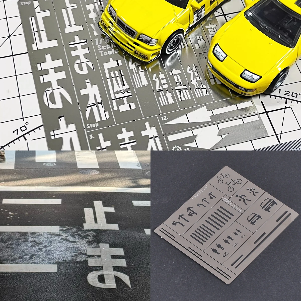 Scale model kit painting tools Reusable metal Hollow airbrush stencil Spray mask Japanese street scenery & traffic signs 1/64
Scale model kit painting tools Reusable metal Hollow airbrush stencil Spray mask Japanese street scenery & traffic signs 1/64