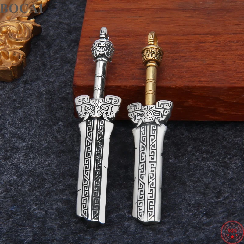 BOCAI NEW S925 Pure Silver Pendants for Men Women Antique Taotie Pattern Broken Sword Charms Charm Fine Choice Jewelry Wholeslae
BOCAI NEW S925 Pure Silver Pendants for Men Women Antique Taotie Pattern Broken Sword Charms Charm Fine Choice Jewelry Wholeslae