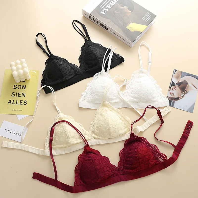 French bra without underwire, sexy lace summer thin bra, large bust, small triangular cup underwear, thin women's summer
French bra without underwire, sexy lace summer thin bra, large bust, small triangular cup underwear, thin women's summer