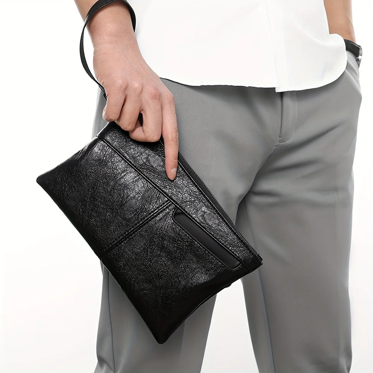 Texture Men's Handbag With Slot, Portable Lightweight Clutch Bag For Daily Commute, Phone Cards Purse Bag
Texture Men's Handbag With Slot, Portable Lightweight Clutch Bag For Daily Commute, Phone Cards Purse Bag