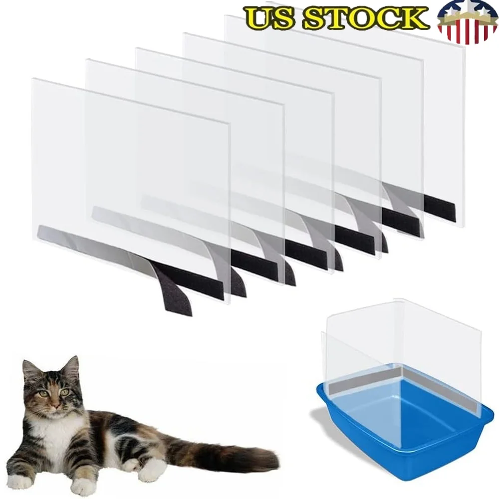 High Side Cat Litter Box Pee Shields 6 Pack Clear Plastic Walls High Sided Protects Floors Easy Clean Litter Pan Accessories
High Side Cat Litter Box Pee Shields 6 Pack Clear Plastic Walls High Sided Protects Floors Easy Clean Litter Pan Accessories