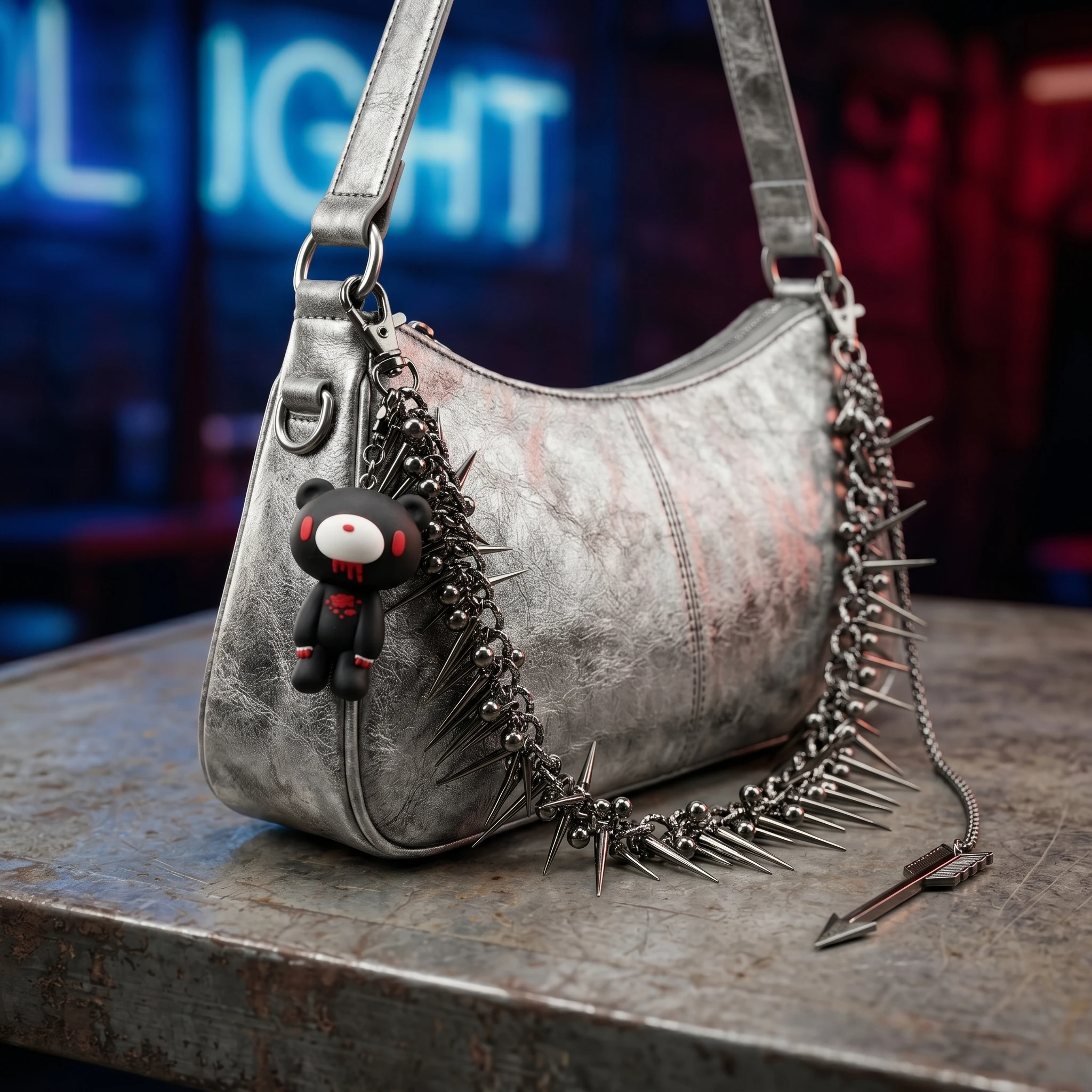 Gothic Spike Waist Chain with Cute Bear Pendant, Punk Rock Style Jean & Bag Accessory
Gothic Spike Waist Chain with Cute Bear Pendant, Punk Rock Style Jean & Bag Accessory