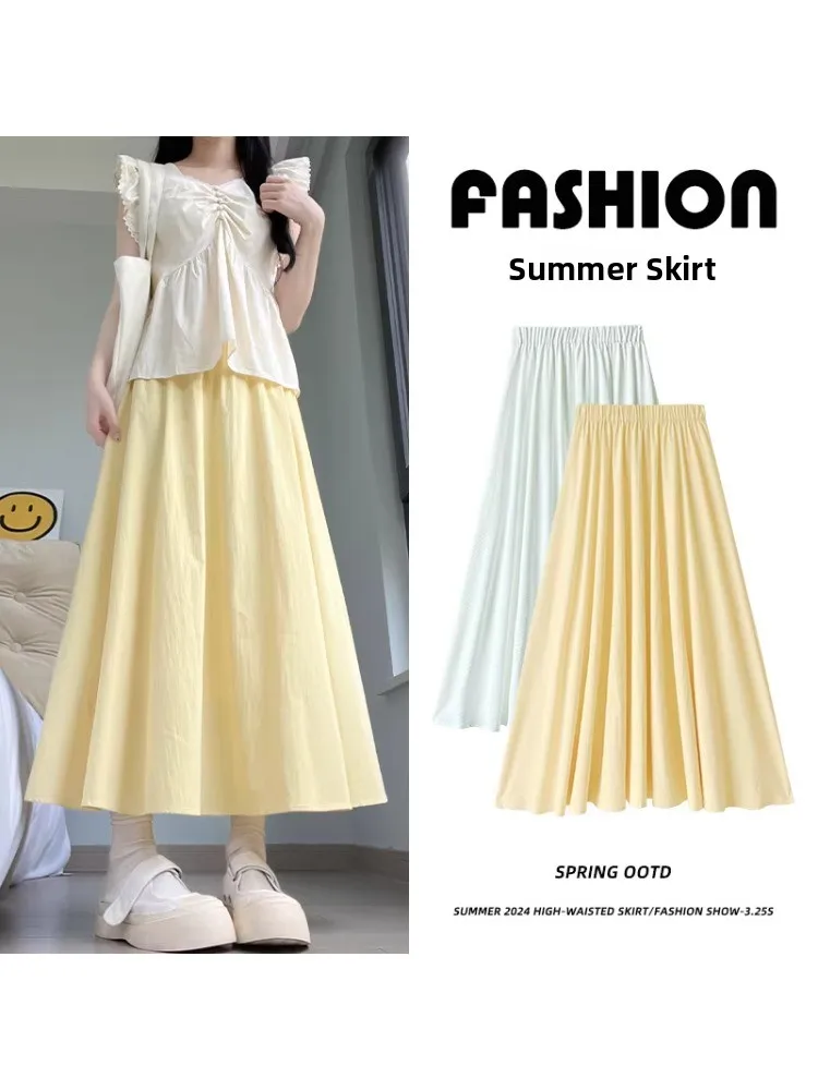 Yellow Summer Thin High Waist A-Line plus Size Slimming Pleated Umbrella Skirt Women's Ice Silk Yamamoto Skirt Casual Commute
Yellow Summer Thin High Waist A-Line plus Size Slimming Pleated Umbrella Skirt Women's Ice Silk Yamamoto Skirt Casual Commute