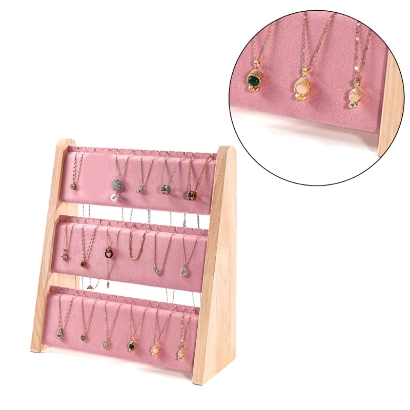 50JB Multi Layer Jewelry Hanging Organizer Delicate Wood Jewelry Display Rack Unique Stand for Necklace Bracelet Collection
50JB Multi Layer Jewelry Hanging Organizer Delicate Wood Jewelry Display Rack Unique Stand for Necklace Bracelet Collection