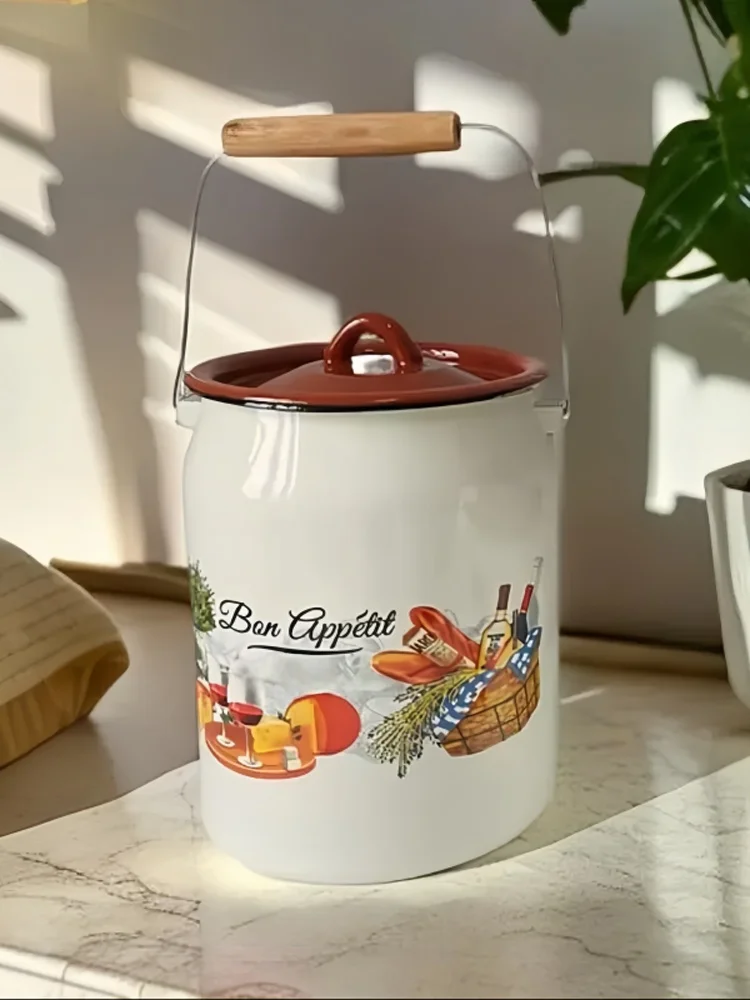 Thiened Enamel Handheld Buet Storage Jar with Lid Milk Lard Storage Tank Kitchen Storage Container Nordic Sle 3-4L
Thiened Enamel Handheld Buet Storage Jar with Lid Milk Lard Storage Tank Kitchen Storage Container Nordic Sle 3-4L