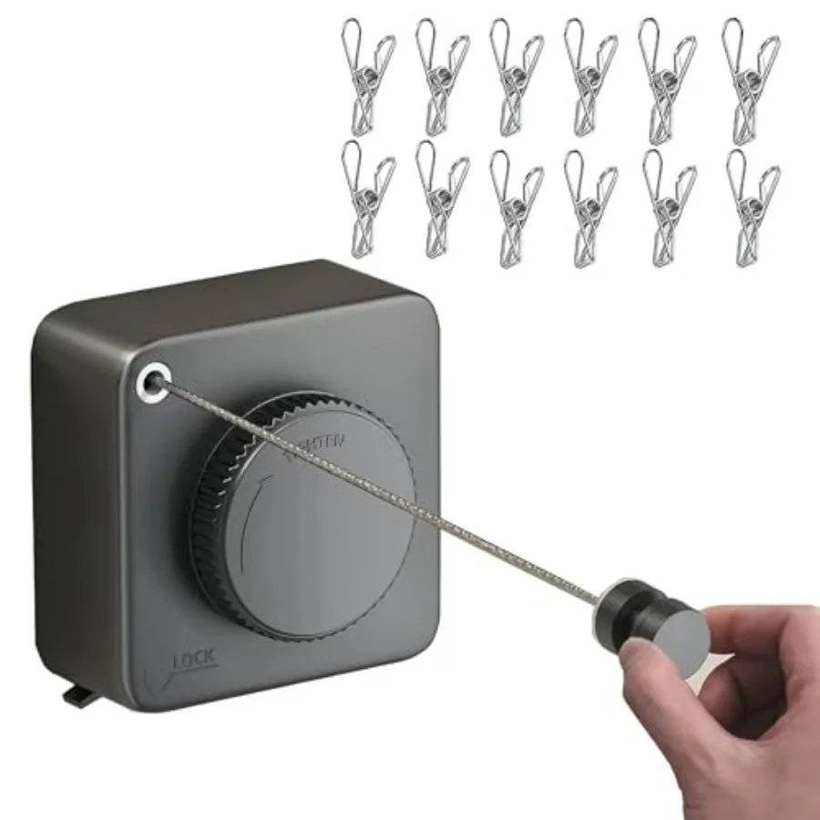 Retractable Clothesline Indoor, Bathroom Clothesline Retracting Heavy Duty Clothes Drying Laundry Line Travel Clothesline for H
Retractable Clothesline Indoor, Bathroom Clothesline Retracting Heavy Duty Clothes Drying Laundry Line Travel Clothesline for H