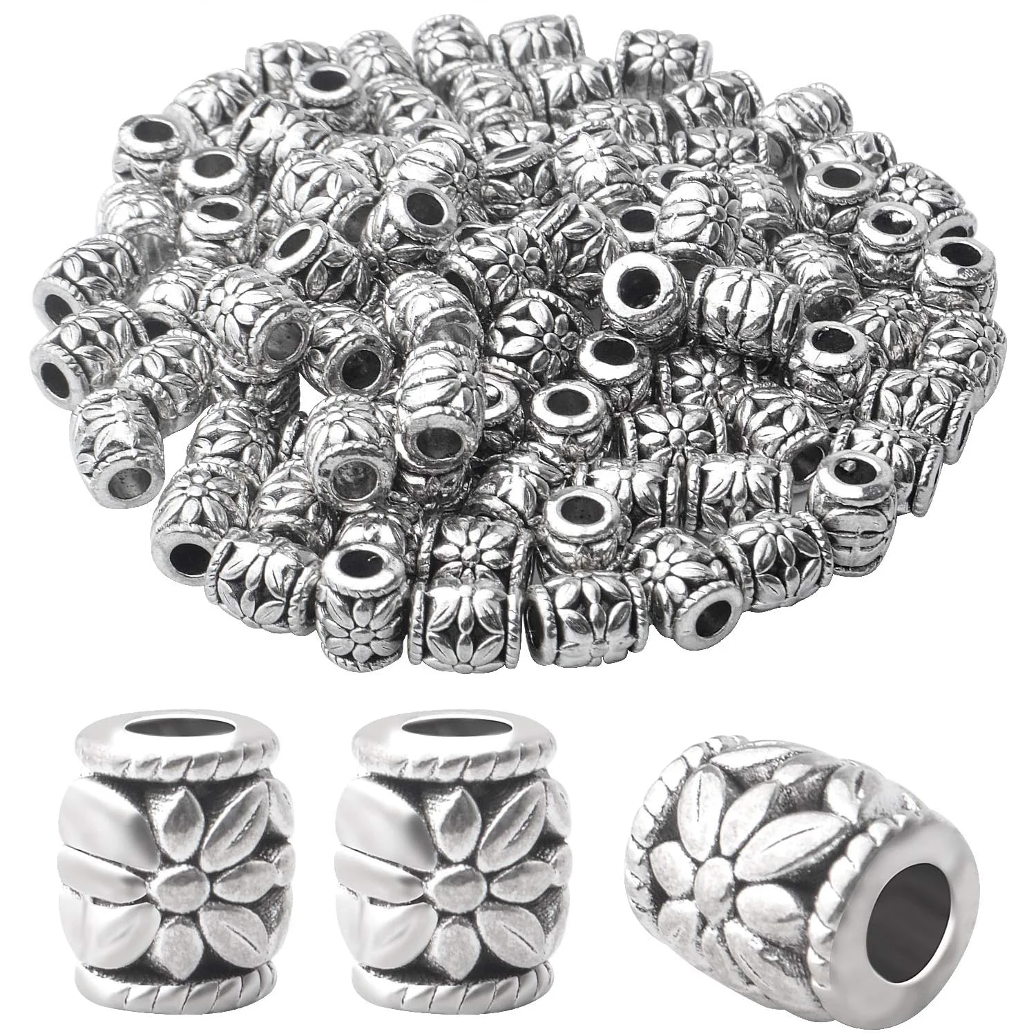 100pcs Bead Spacer Alloy Tube Beads Tibetan Spacers Large Hole Loose Beads Jewelry Spacer Charms for DIY Jewelry Making
100pcs Bead Spacer Alloy Tube Beads Tibetan Spacers Large Hole Loose Beads Jewelry Spacer Charms for DIY Jewelry Making