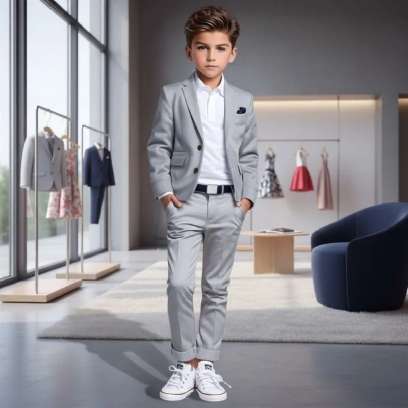 Grey 2 Pieces Boy Suits Kids Wedding Tuxedo Formal Birthday Party Wear Comfortable Custom Made Graduation Outfit Banquet Suit
Grey 2 Pieces Boy Suits Kids Wedding Tuxedo Formal Birthday Party Wear Comfortable Custom Made Graduation Outfit Banquet Suit