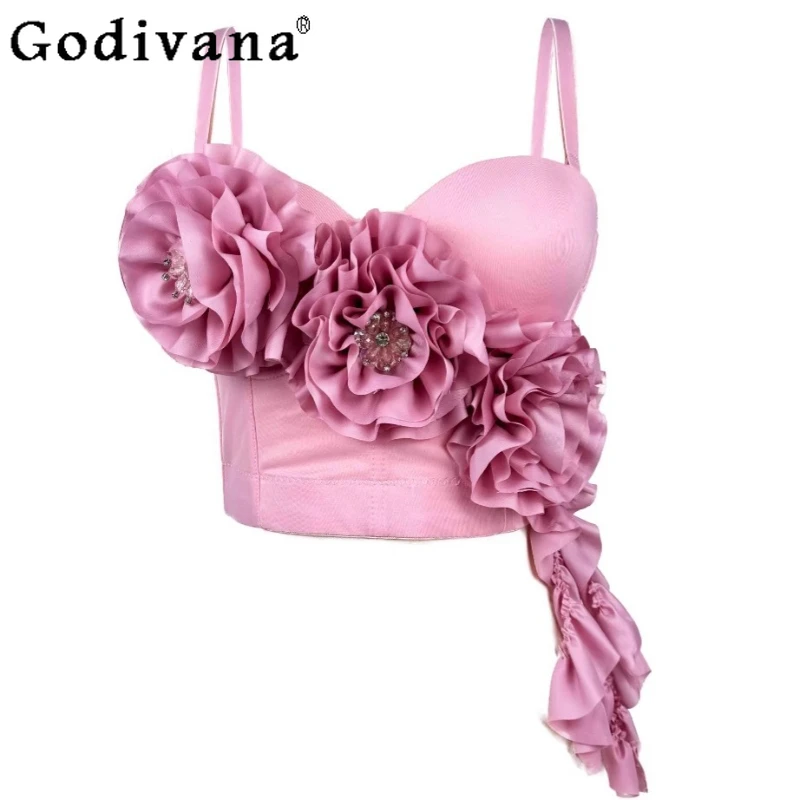 French Retro Three-dimensional Flower Fish Bone Short Steel Ring Sling Vest Spring Summer Fashion Versatile Sexy Slim Street Top
French Retro Three-dimensional Flower Fish Bone Short Steel Ring Sling Vest Spring Summer Fashion Versatile Sexy Slim Street Top