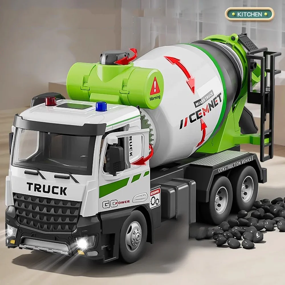 New 1/24 Electric Mixer Truck Toys Model Alloy Diecast Engineering Vehicles Doors Opened Sound Light Pull Back Toy Gift for Kids
New 1/24 Electric Mixer Truck Toys Model Alloy Diecast Engineering Vehicles Doors Opened Sound Light Pull Back Toy Gift for Kids
