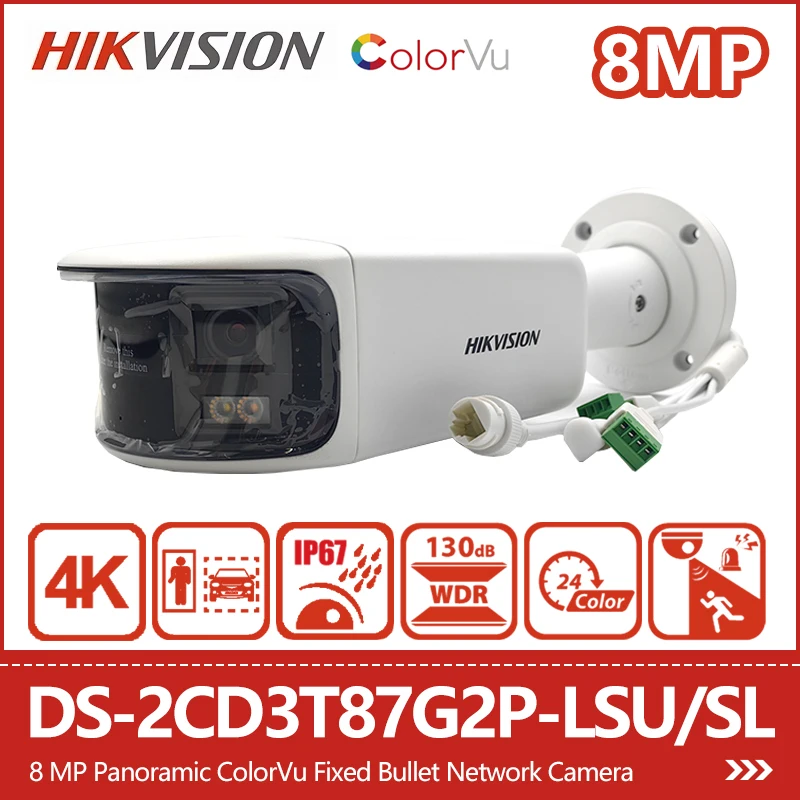 Hikvision 8MP 4K Панорамная фиксированная сетевая камера ColorVu с поддержкой света и звуковой сигнализации Обнаружение движения DS-2CD3T87G2P-LSU/SL
Hikvision 8MP 4K Панорамная фиксированная сетевая камера ColorVu с поддержкой света и звуковой сигнализации Обнаружение движения DS-2CD3T87G2P-LSU/SL